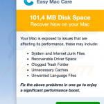 Easy Mac Care PUA displaying pop-up windows