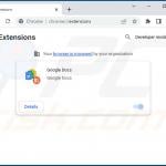 Malicious Google Chrome extension using managed by organization feature to prevent removal (fake Google Docs)