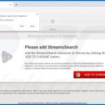 StreamsSearch browser hijacker promoting website (Chrome) 2