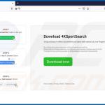 Website used to promote 4KSportSearch browser hijacker (Firefox)