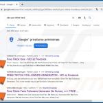 Social network hacks scam injected into Google search results (example 1)