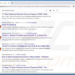 Social network hacks scam injected into Google search results (example 2)
