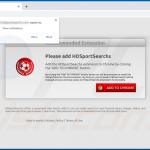 Website used to promote HDSportSearchs browser hijacker (Chrome)