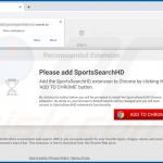 Website used to promote SportsSearchHD browser hijacker (Chrome)
