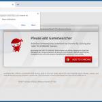 Website used to promote GameSearcher browser hijacker 2