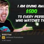 YouTube advertisement promoting Mr Beast-themed giveaway scam website (sample 2)