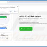 Website used to promote MyStreamsSearch browser hijacker (Chrome) 1
