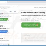Website used to promote StreamSearching browser hijacker (Chrome)