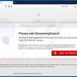 Website used to promote StreamingSearch browser hijacker (Firefox) 2