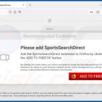 Website used to promote SportsSearchDirect browser hijacker (Firefox)