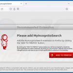 Website used to promote MyIncognitoSearch browser hijacker (Firefox)