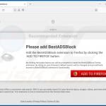 Website used to promote BestADSBlock browser hijacker (Firefox)