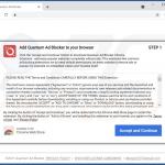 Quantum Ad Blocker adware promoting website 1