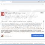 Quantum Ad Blocker adware promoting website 1