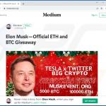 Tesla crypto giveaway scam website (muskevent[.]org)