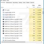 Healthiness adware process in Windows Task Manager (Healthiness Software Copyright © 2022)