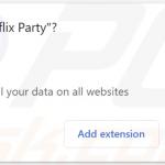 Cookie stuffing browser extension for various permissions (Netflix Party)