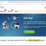Website promoting a cookie stuffing browser extension (AutoBuy Flash Sales, Deals, and Coupons)
