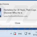 Spam notification delivered by findhealthinfonow.com 1