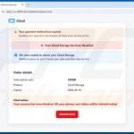 Cloud Subscription Paused fake cloud warning page