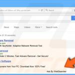 WebSearcher adware generating ads in Internet search results