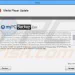Delusive software installer promoting MyPC Backup adware (sample 3)