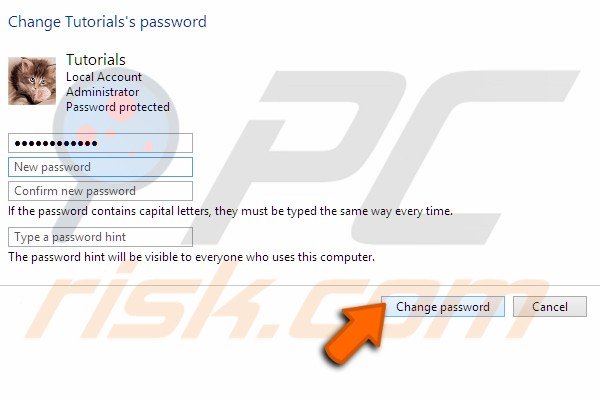 Add Change local accounts password step 8