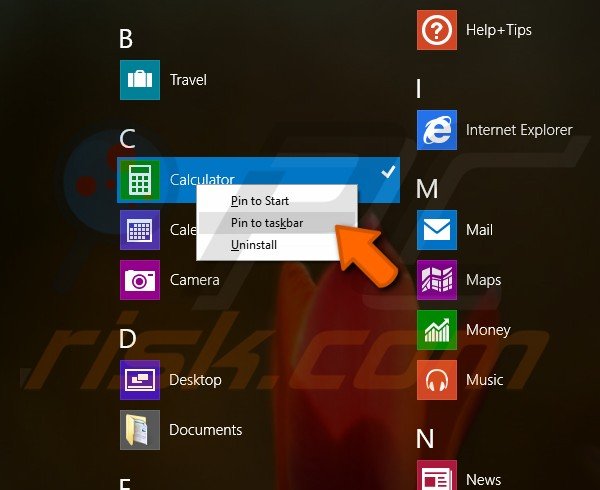 Pin app to taskbar step 4