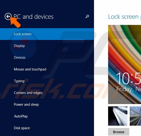 How to personalize lock screen background and profile picture in Windows 8.1 step 1