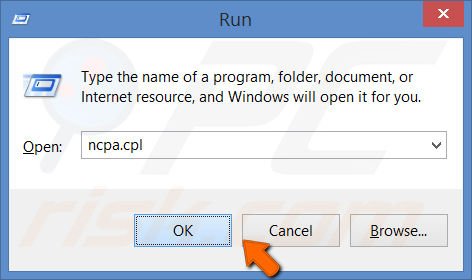 Opening network adapter settings using Windows Run