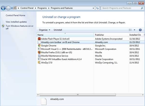 alnaddy toolbar uninstall