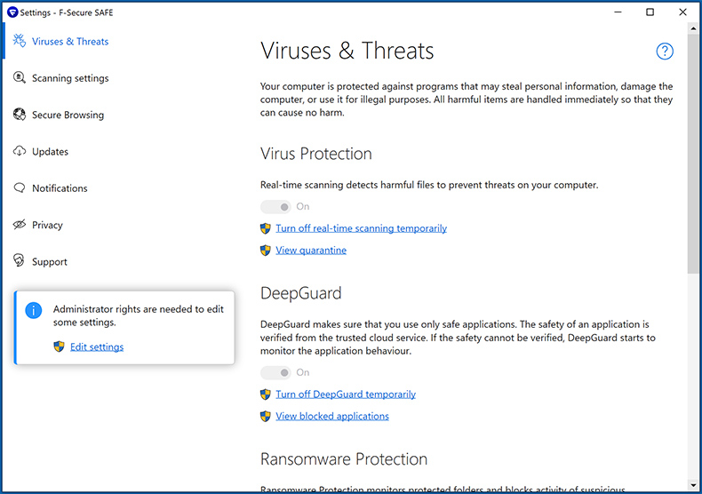 F-Secure Anti-Virus virus and threat protection