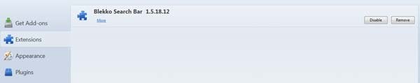 blekko toolbar removal Mozilla FireFox