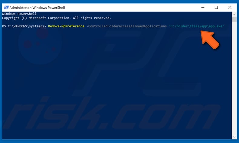 how to enable and configure controlled folder access using powershelgl step 6