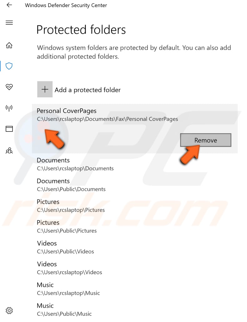 how to remove protected folder