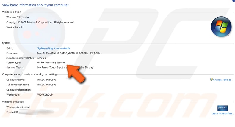how to check your system type on windows 7 step 2