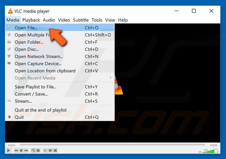 rotate video with vlc media player step 1