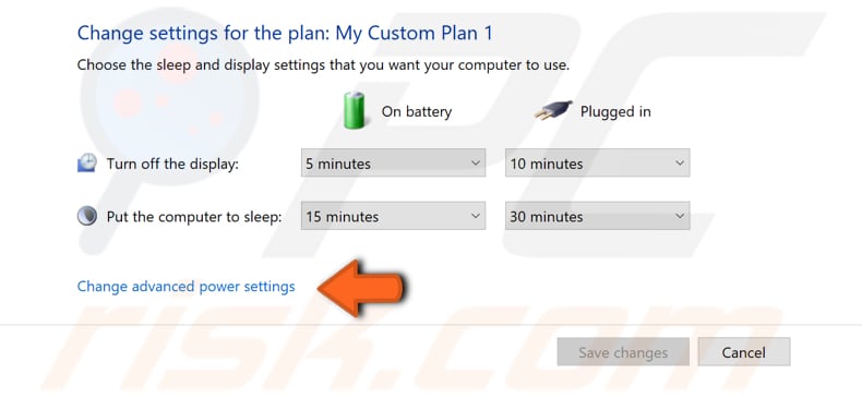 how to customize power plan step 2