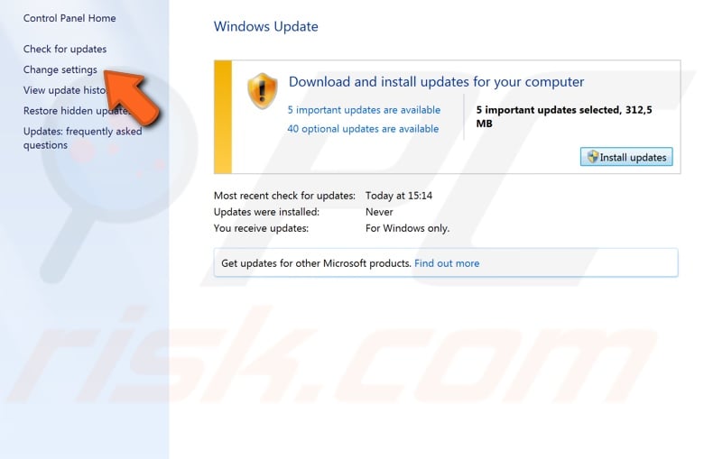 preventing windows 7 from automatically downloading and installing updates step 3