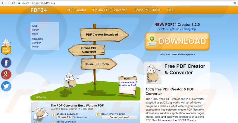 pdf24 pdf creator website