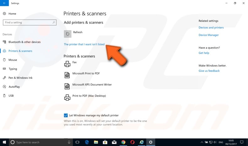 How to manually set up Microsoft print to PDF step 5