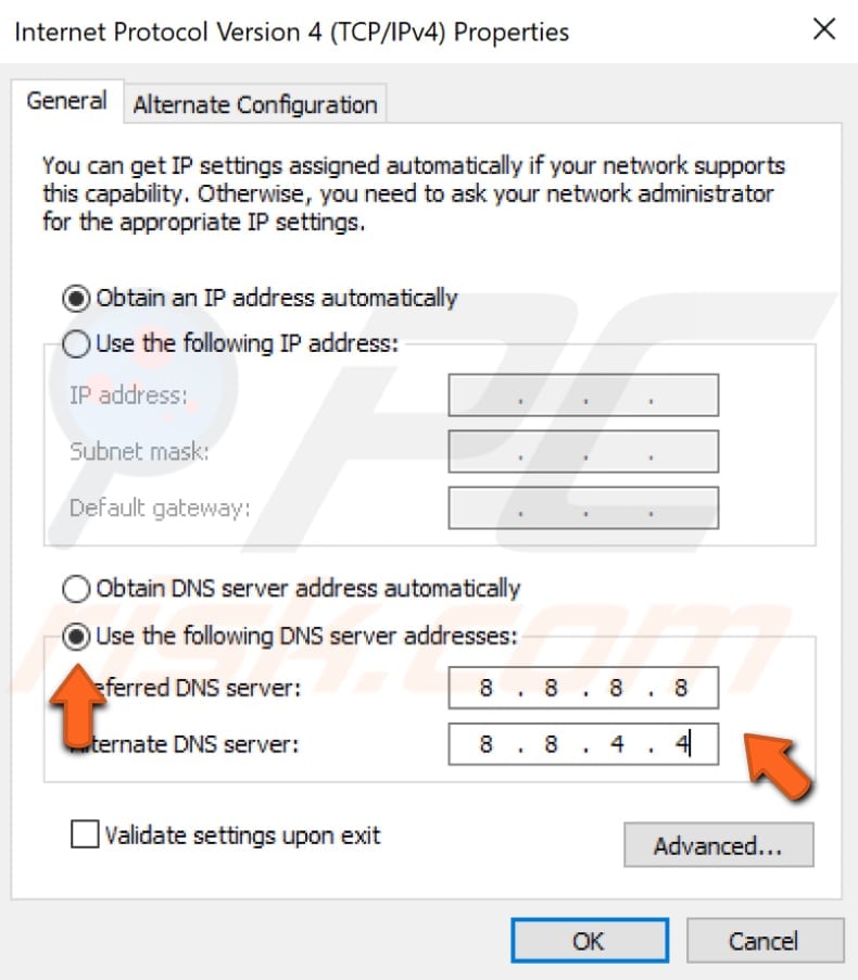 switch to google dns step 5