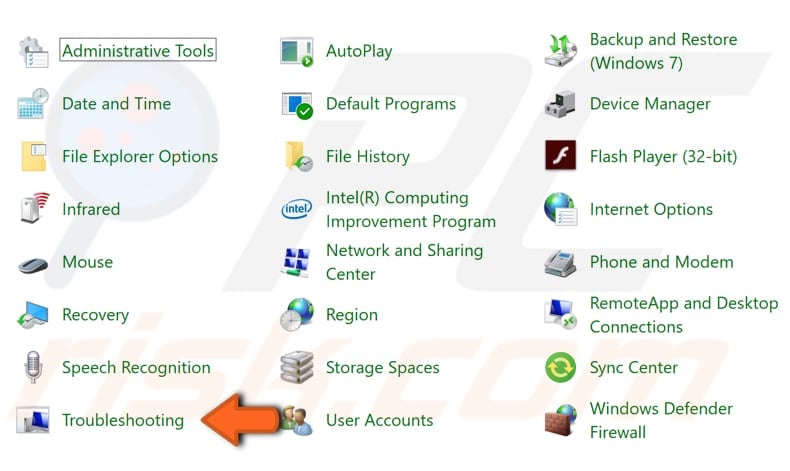 run windows troubleshooters step 1