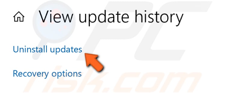 uninstall recently installed updates step 3