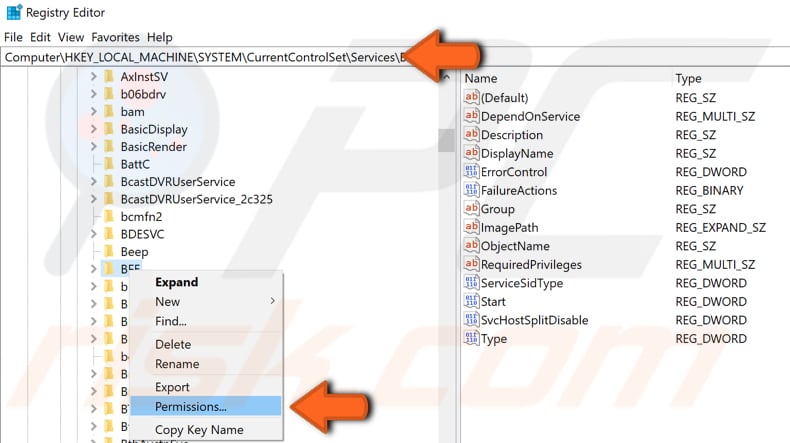 edit windows registry step 2