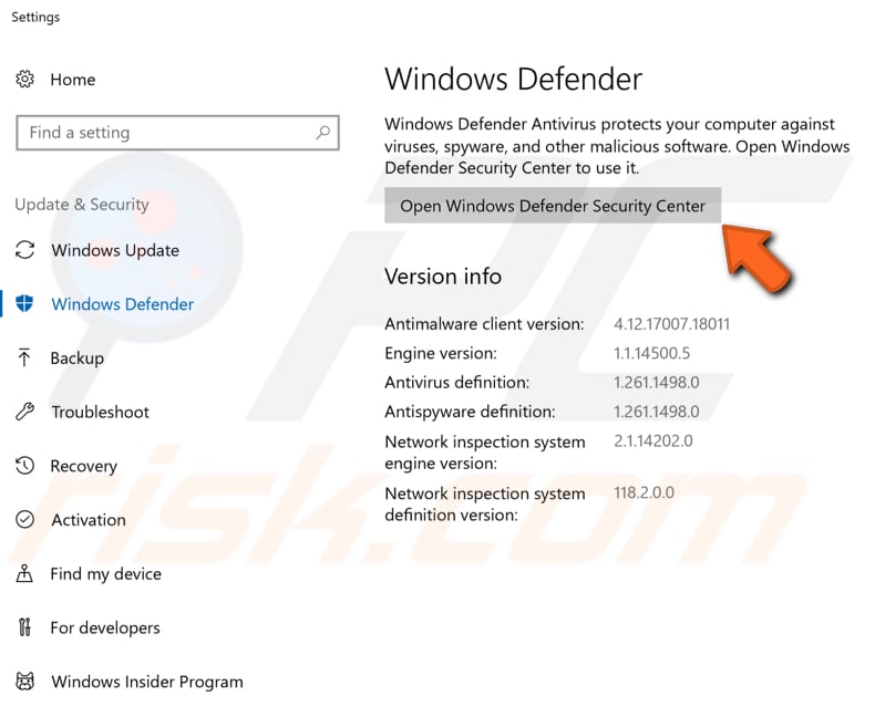 uninstall third-party antivirus software step 2