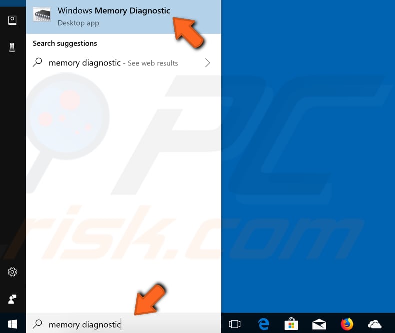 run windows memory diagnostic tool step 1