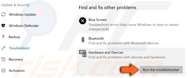 run windows troubleshooters step 2