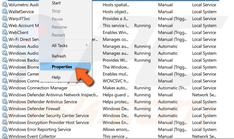 configure services step 2