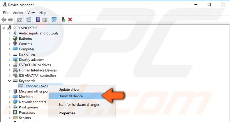 reinstall keyboard drivers step 2